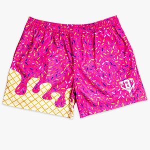 BASEBALL LIFESTYLE 101 Ice Cream Youth Shorts - Color Strawberry - Small